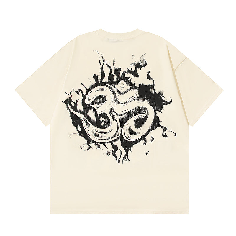 Cream Graphic T-Shirt D24817