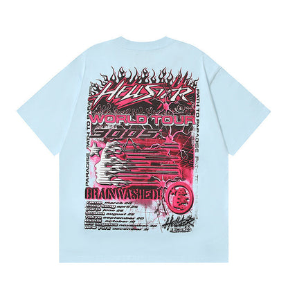 Hellstar Neuron Tour T-Shirt Light Blue Graphic