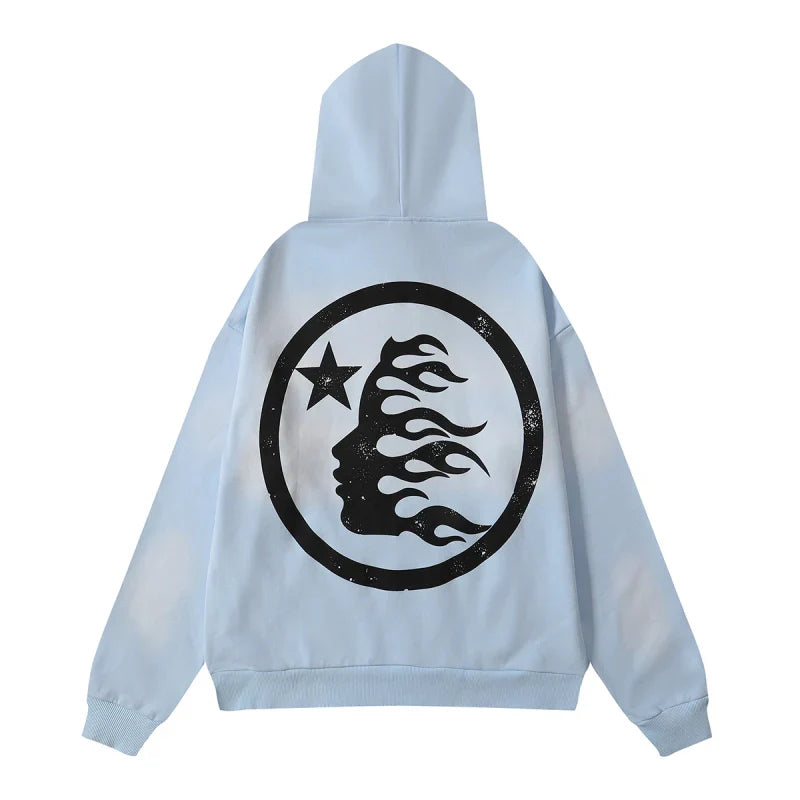 Light Blue Black Hoodie D699118