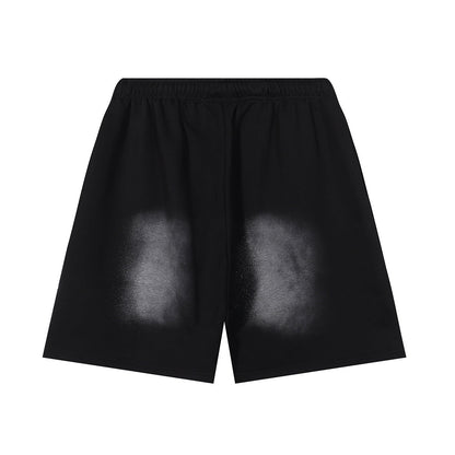 Hellstar Flame Graphic Shorts Black and White