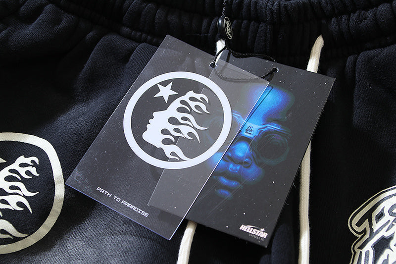 Hellstar Flame Shorts Black