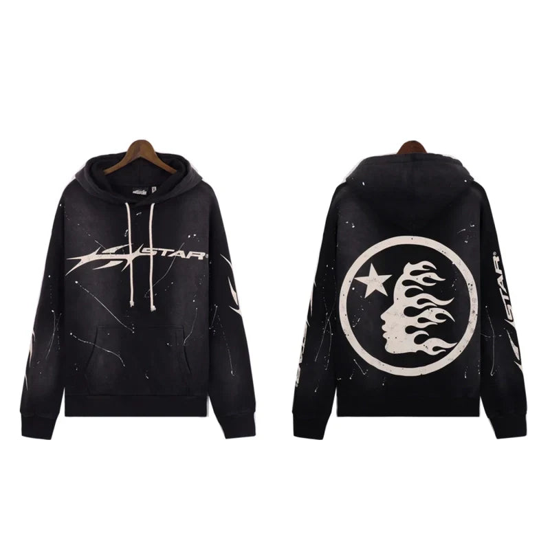 Hellstar Paint Hoodie Black