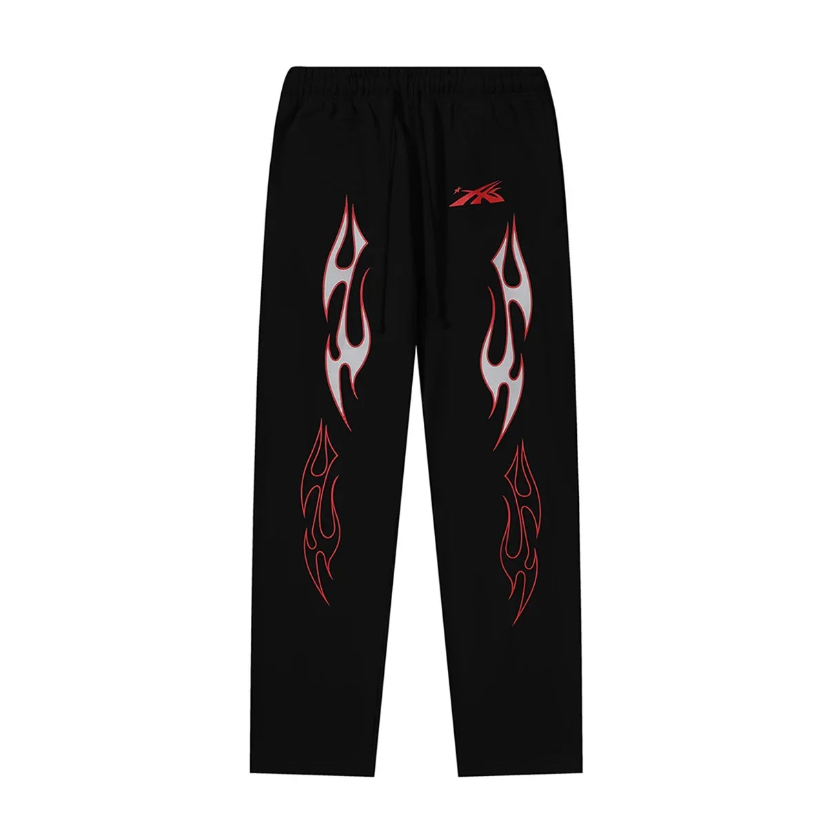 Black Red Flame Sweatpants L782