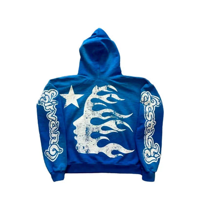 Blue White Hoodie Q412436
